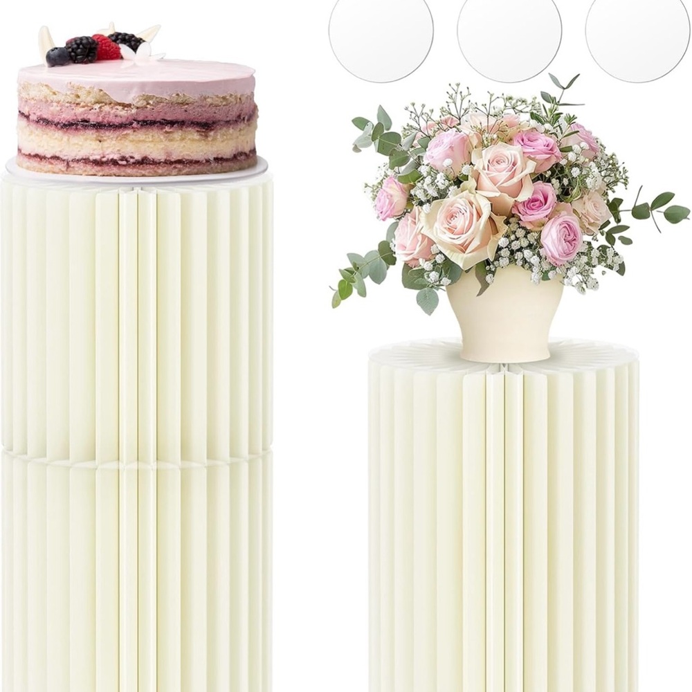 Elegant Cream Pedestal Stand